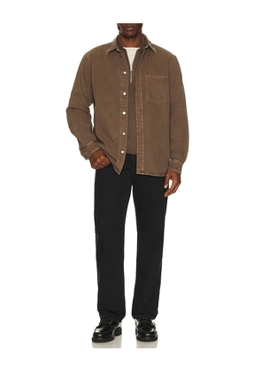 SAMSOE SAMSOE Sadamon P Overshirt in Brown. Size M. Also in S, XXL/2X.