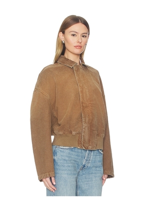 SLVRLAKE Harlem Curve Sleeve Bomber in Tan. Size M. Also in L, XL.