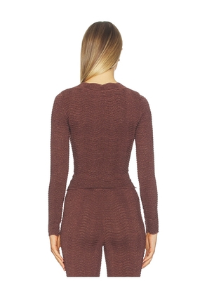 retrofete Galina Knit Top in Chocolate. Size M. Also in XS, S, L, XL.