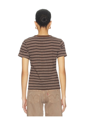 PISTOLA Alba Baby Tee Shirt in Brown. Size M. Also in XS, S.