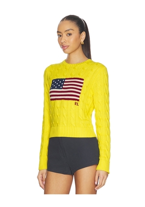 Polo Ralph Lauren Cotton Crewneck Pullover Sweater in Yellow. Size M. Also in XS, L.