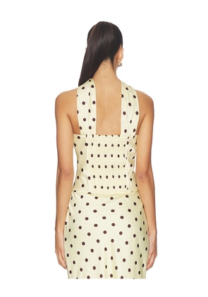 Runaway The Label Blaine Top in Lemon,Chocolate. Size M. Also in XS, S, L, XL, XXL.