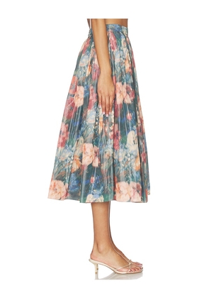 Prabal Gurung Pleated Skirt in Blue,Peach. Size 6. Also in 4.