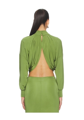 PatBO Intensity Jersey Cut Out Top in Green. Size M. Also in XS, S, L.