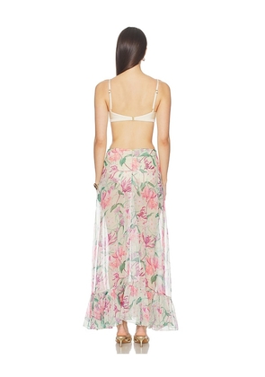 PatBO Honey Flower Embroidered Beach Dress in Ivory. Size M. Also in XS, L.