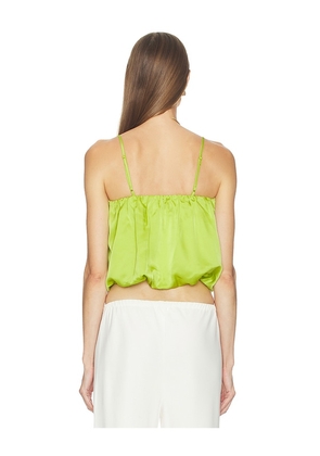 Susana Monaco Satin Bubble String Top in Green. Size M. Also in XS, L, XL.
