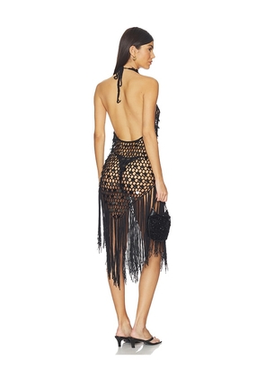 superdown Karrigan Halter Midi Dress in Black. Size L. Also in XS, S, M.