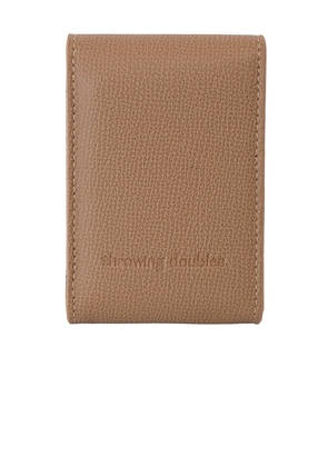 Throwing Doubles Leather Playing Card Set in Brown.