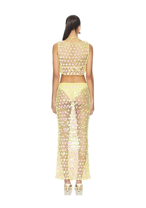 superdown Coralie Maxi Skirt Set in Lemon. Size L. Also in S, M.