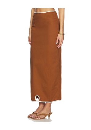 Saudade Zuma Skirt Set in Brown,White. Size M. Also in XS, S, L, XL.