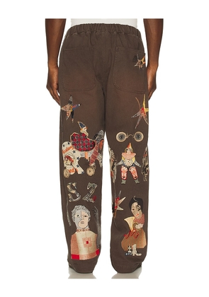 Samuel Zelig Collage Pant in Brown. Size M. Also in S, L.