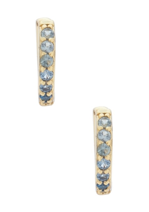 SHASHI Micro Teeny Tiny Pave Huggie in Blue.