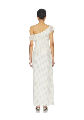 SNDYS Reyen Frill Maxi Dress in Cream. Size S. Also in L, M, XS, XXS.