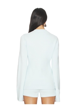 SEROYA Tira Knit Cardigan in Baby Blue. Size M. Also in XXS, XS, S, L.