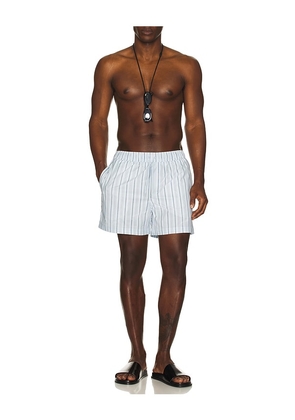 SAMSOE SAMSOE Moses Swim Shorts in Baby Blue. Size M. Also in S, XL/1X, XXL/2X.