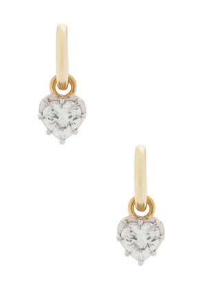 SHASHI Heart Georgian Cut Earring in Metallic Gold.