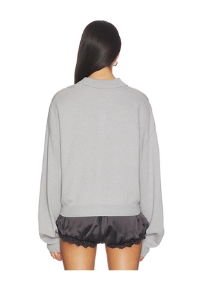ROTATE Slinky Knit Polo in Grey. Size M. Also in XS.