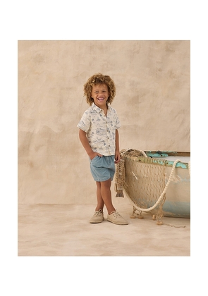 Rylee + Cru Collared Short Sleeve Shirt in Cream. Size 12-18M. Also in 18-24M.