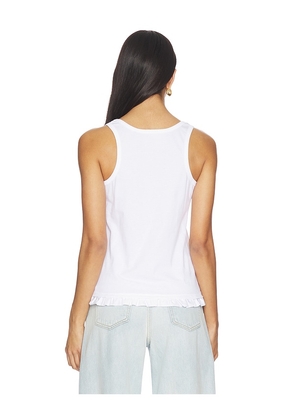 ROTATE Ruffle Hem Tank Top in White. Size M. Also in XS, S, L, XL.