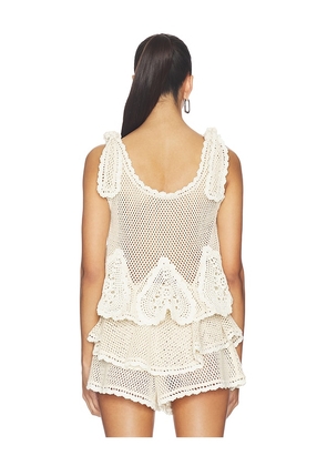 Sea Madelyn Crochet Tank in Cream. Size M. Also in L.