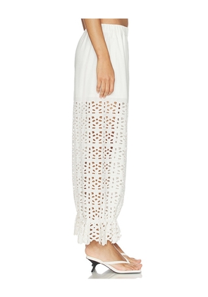 Sea Leila Eyelet Pants in White. Size L. Also in S, XXS, XS, M, XL.
