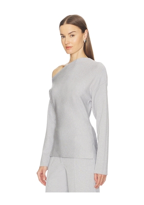 SRG Lesly Off Shoulder Knit Top in Light Grey. Size L. Also in XS, S, M, XL.