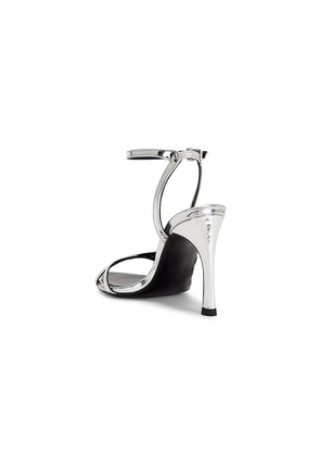 ROTATE Strappy Sandal in Metallic Silver. Size 37. Also in 36, 38, 40.