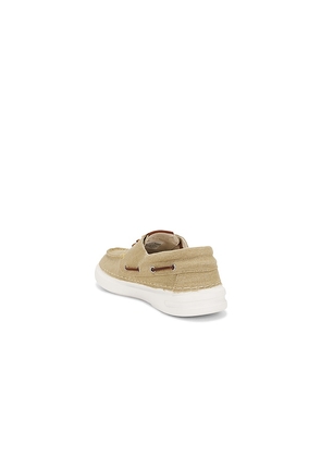 Polo Ralph Lauren RLite Mariner Canvas Boat Shoe in Brown. Size 10. Also in 8, 11, 12, 13, 14.