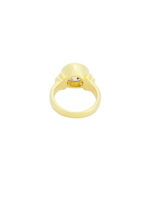 SHASHI Diamond Pinky Ring in Metallic Gold. Size 6. Also in 5.