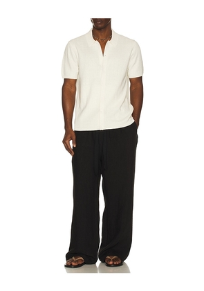 Reigning Champ Cotton Linen Piazza Shirt in Cream. Size XXL/2X. Also in S, M, L, XL/1X.