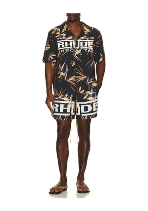 Rhude Regatta Club Hawaiian Shirt in Black. Size M. Also in S.