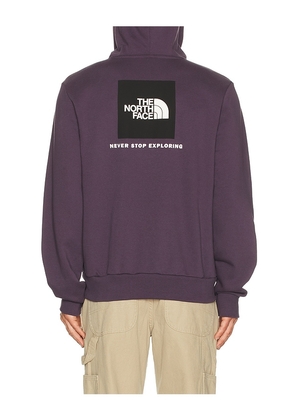 The North Face Evolution Box NSE Regular Hoodie in Purple. Size L. Also in XL/1X.