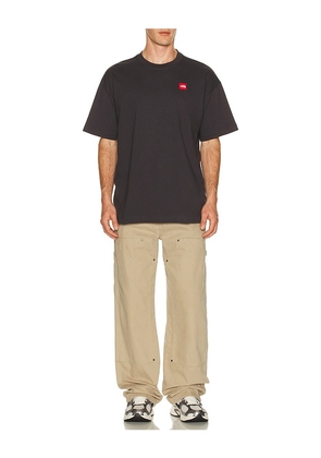 The North Face Red Box Short Sleeve Tee in Black. Size L. Also in S, XL/1X, XXL/2X.