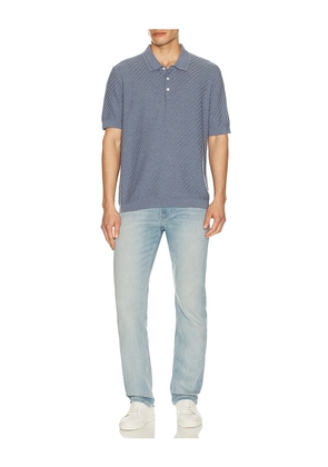 PAIGE Kiko Sweater Polo in Blue. Size L. Also in M, S, XL/1X, XXL/2X.