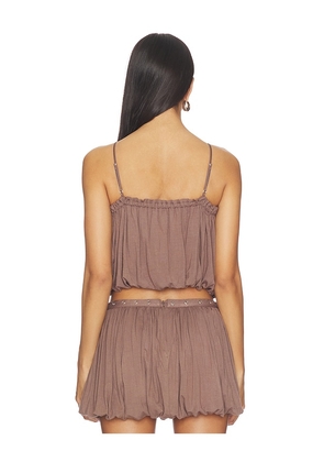 superdown Dakoa Bubble Top in Taupe. Size L. Also in XXS, XS, S, M, XL.