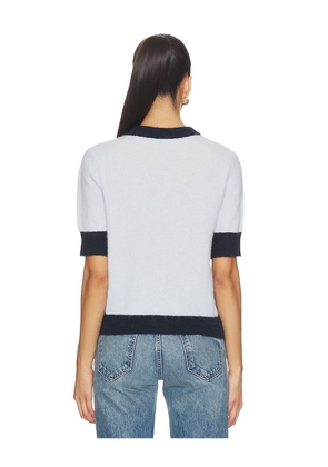 SAMSOE SAMSOE Sanoura Short Sleeve Cardigan in Navy,Baby Blue. Size L. Also in XS, S, M.