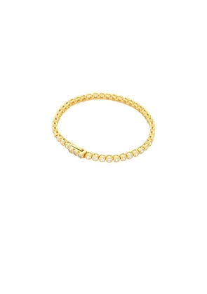 The M Jewelers NY Bezelled Necklace in Metallic Gold.