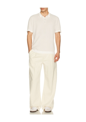 Rag & Bone Harvey Rib Polo in Beige. Size L. Also in S, M, XL/1X.