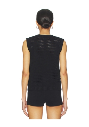 Sanctuary Pointelle Shell Top in Black. Size L. Also in XS, S, M, XL.
