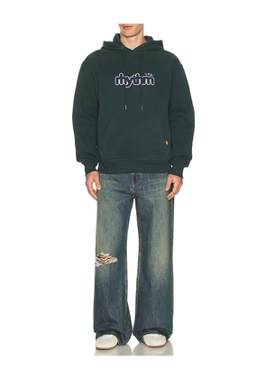 Rhythm Applique Fleece Hoodie in Green. Size S. Also in M, L, XL/1X.
