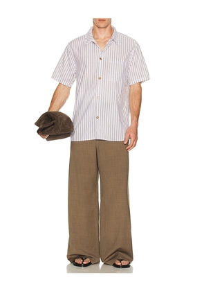 Rhythm Seersucker Stripe Shirt in White. Size L. Also in S, M, XL/1X.