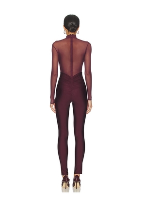 SEROYA Brietta Catsuit in Wine. Size L. Also in XS, S, M.