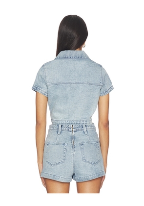 Show Me Your Mumu Monroe Top in Blue. Size L. Also in XS, S, M, XL.