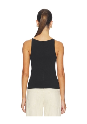 SLVRLAKE Fitted Rib Tank Top in Black. Size L. Also in S, M.