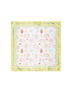 The Laundry Room Wild Caught Sardines Silky Bandana in Yellow.