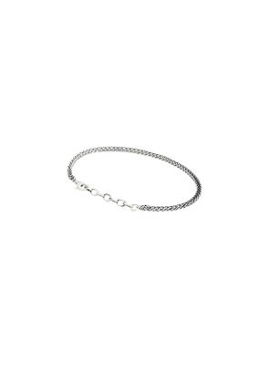 Serge de Nimes Square Spiga Bracelet in Metallic Silver.