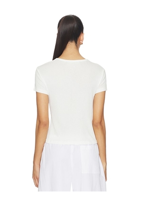 The Laundry Room Mediterranean Marina Baby Tee in White. Size L. Also in XS, S, M, XL.