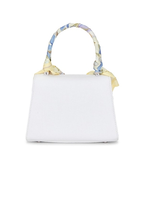 self-portrait Cream Linen Yellow Floral Mini Bag in Cream,White.