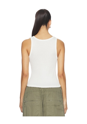 The Laundry Room Petite Voyage Rib Tank Top in White. Size L. Also in S, XL.