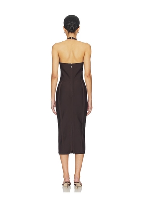 superdown Kass Bandage Midi Dress in Brown. Size L. Also in S, M.